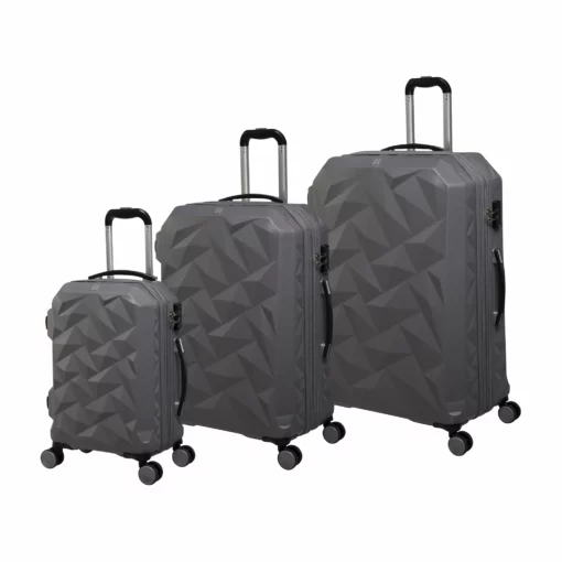 Ice Cap Plus - 3pc Set (Frost Grey) -Suitcase Shop 32630 HK16 2528A08FrostedgreySSFrontpanel