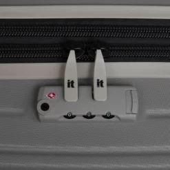 IT Luggage Eco-Protect - 3pc Set (Elephant Skin) -Suitcase Shop 32759 UK16 2910E08GreyskinS735SSTSAlock