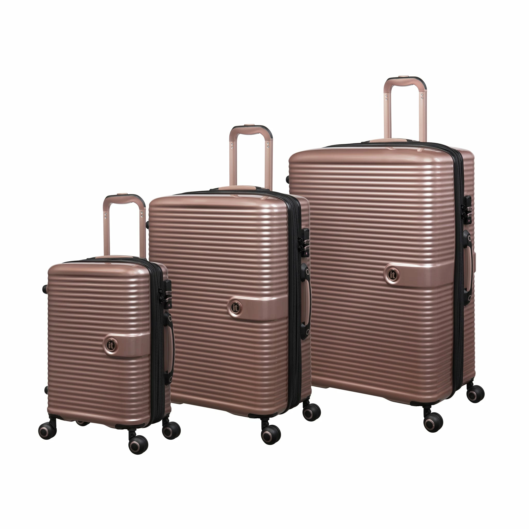 IT Luggage Helixian - 3pc Set (Metallic Rose Gold) 1 IT Luggage Helixian - 3pc Set (Metallic Rose Gold)