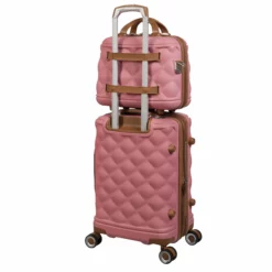 IT Luggage Indulging - 4pc Set (Flamingo Pink) -Suitcase Shop 32964 UK16 3039 08 16 3039 15FlamingoPinkSSBackpanel18.5 13.7in