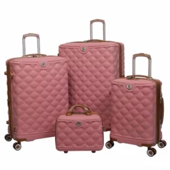 IT Luggage Indulging - 4pc Set (Flamingo Pink) -Suitcase Shop 32964 UK16 3039 08 16 3039 15FlamingoPinkSSFrontpanelset1