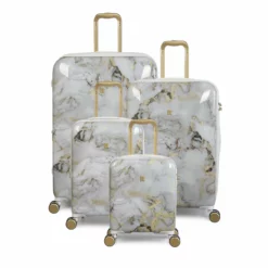 IT Luggage Sheen - Cabin (Gold Greyscale Marble) 18 IT Luggage Sheen - Cabin (Gold Greyscale Marble) -Suitcase Shop 32980 UK16 2269B08GoldgreyscalemarbleSSFrontpaneldirect1 d8ab94ae af63 4219 b501 c6a90fa6d923