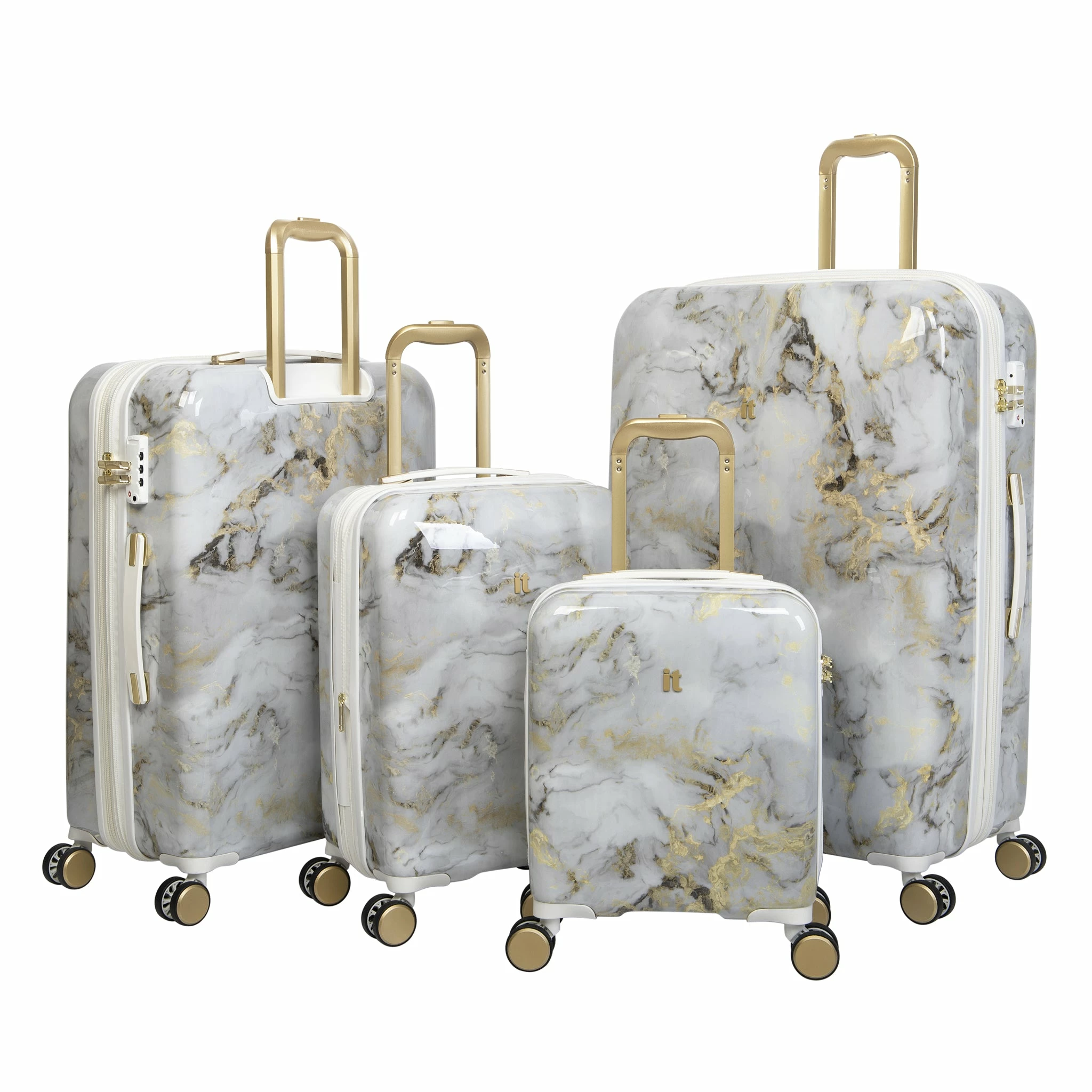 IT Luggage Sheen - 4pc Set (Gold Greyscale Marble) 8 IT Luggage Sheen - 4pc Set (Gold Greyscale Marble) - Image 8