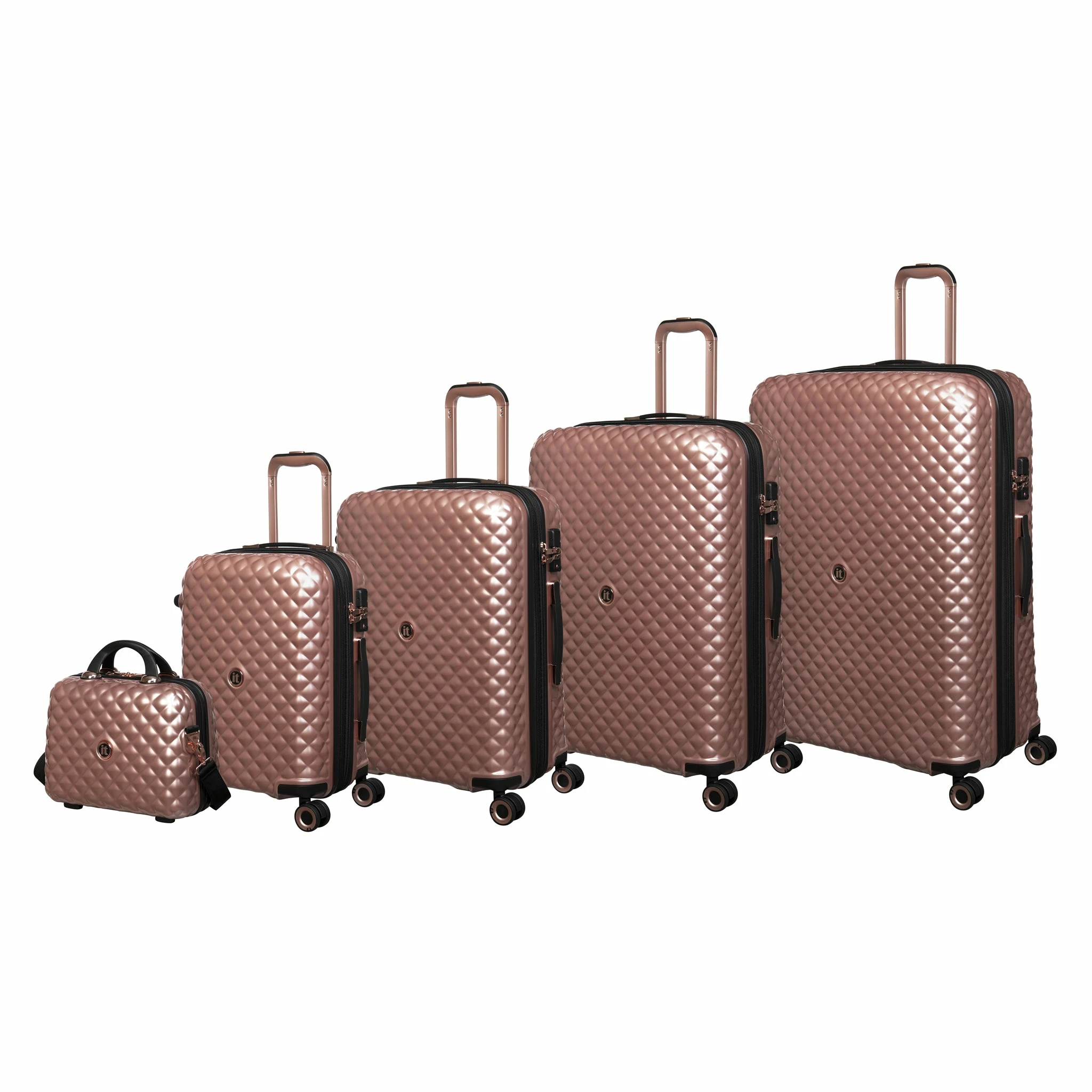 IT Luggage Glitzy - 5pc Set (Metallic Rose Gold) 1 IT Luggage Glitzy - 5pc Set (Metallic Rose Gold)