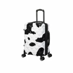IT Luggage Indulging - Cabin (Moo Cow Print) -Suitcase Shop 33198 UK16 3039A08Moocowblack whiterepeatprintSSFrontpanel18.5in 54a92cc0 0eb6 42ca bd4e 0ae0c4595bee