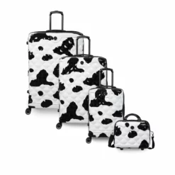 IT Luggage Indulging - Cabin (Moo Cow Print) -Suitcase Shop 33198 UK16 3039A08Moocowblack whiterepeatprintSSFrontpaneldirectlyset2 c22aaf9e 5de8 44b4 9b02 7f6510ebfcb5