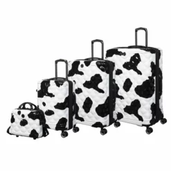 IT Luggage Indulging - Cabin (Moo Cow Print) -Suitcase Shop 33198 UK16 3039A08Moocowblack whiterepeatprintSSFrontpanelset2 4d76fe3e 6f63 47e0 978a ffc7d4df3750