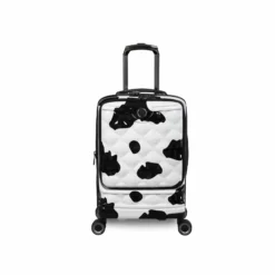 IT Luggage Indulging II - 4pc Set (Moo Cow Print) 28 IT Luggage Indulging II - 4pc Set (Moo Cow Print) -Suitcase Shop 33199 UK16 3039A08Moocowblack whiterepeatprintSSFrontpaneldirectly18.5inwithpocket 91f67ff4 7ad0 4230 aa12 24797959c43f