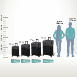 Duo-Tone - Cabin (Pewter & Black) -Suitcase Shop Duo Tone Black Relative Size