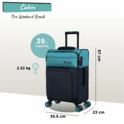 IT Luggage Duo-Tone - Cabin (Capri Breeze / Dress Blues) 17 IT Luggage Duo-Tone - Cabin (Capri Breeze / Dress Blues) -Suitcase Shop Duo Tone Cabin Capri dims weights