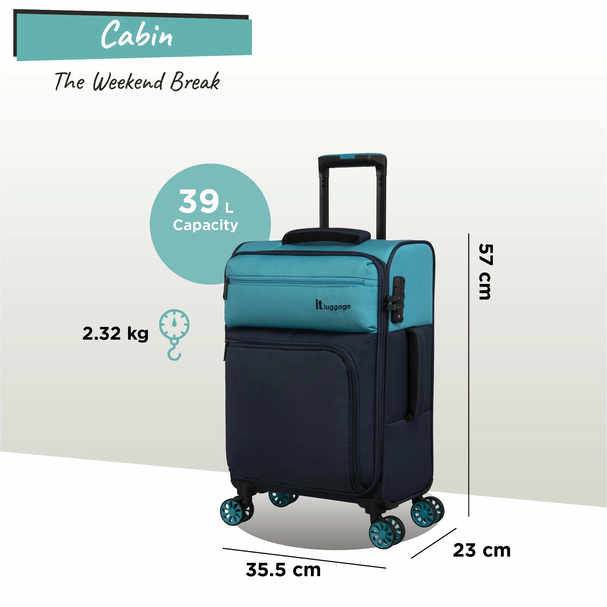 IT Luggage Duo-Tone - Cabin (Capri Breeze / Dress Blues) 8 IT Luggage Duo-Tone - Cabin (Capri Breeze / Dress Blues) - Image 8