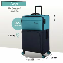 Duo-Tone - Large (Capri Breeze / Dress Blues) -Suitcase Shop Duo Tone Large Capri dims weights
