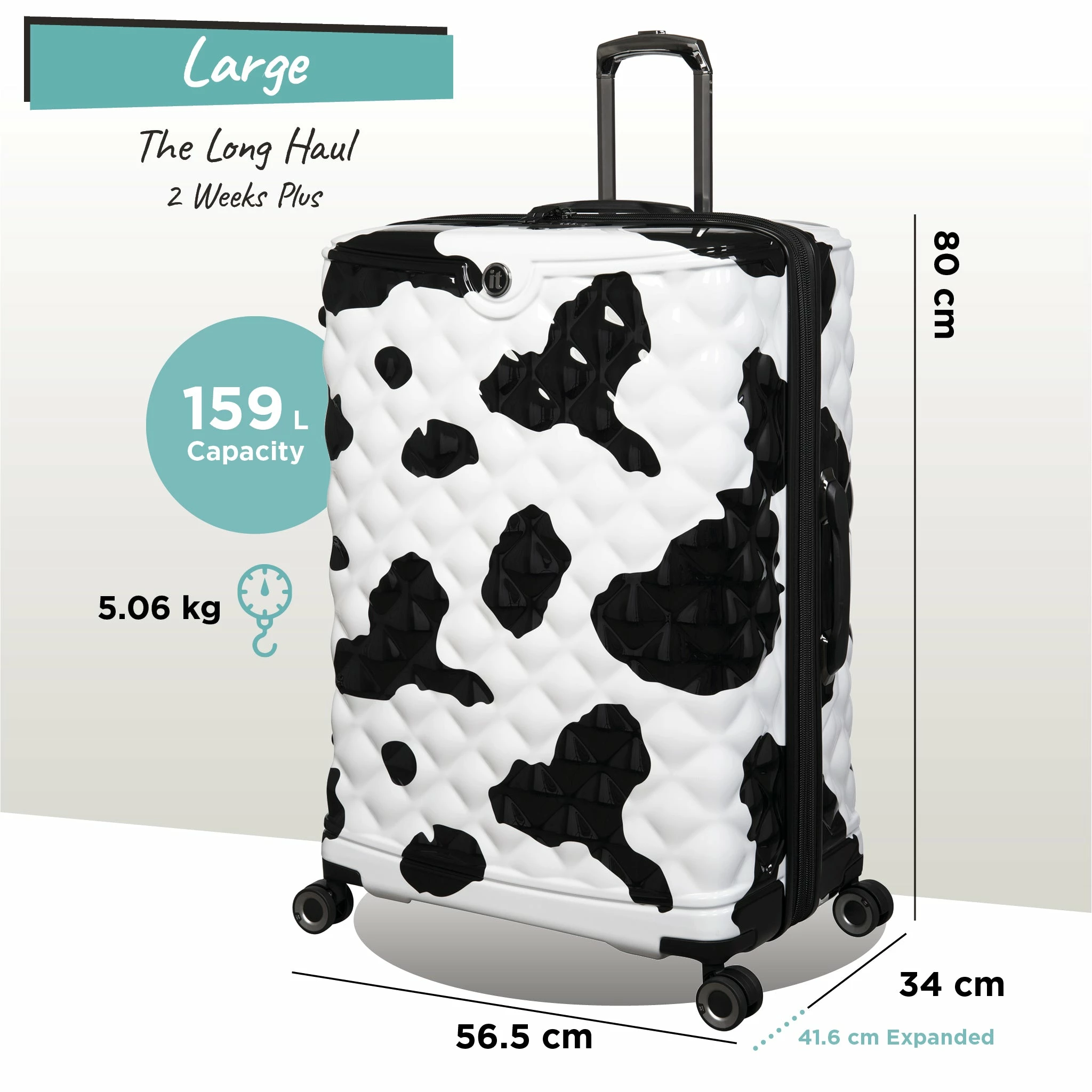 IT Luggage Indulging - Large (Moo Cow Print) 2 IT Luggage Indulging - Large (Moo Cow Print) - Image 2