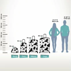 IT Luggage Indulging - Cabin (Moo Cow Print) -Suitcase Shop Indulging Moo Relative Size