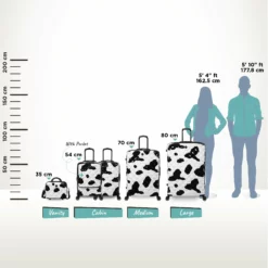IT Luggage Indulging - Vanity Case (Moo Cow Print) -Suitcase Shop Indulging Moo Relative Size full sets