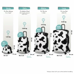 IT Luggage Indulging - 4pc Set (Moo Cow Print) 21 IT Luggage Indulging - 4pc Set (Moo Cow Print) -Suitcase Shop Indulging Moo set dims weights d090c1aa 3a53 495a b76b fcaaf108c911