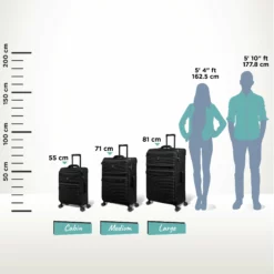 IT Luggage Precursor - Large (Black) -Suitcase Shop Precursor Black Relative Size 258113f5 e16c 4a8d 8017 207e3f9a5941