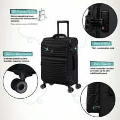 IT Luggage Precursor - Cabin (Black) 12 IT Luggage Precursor - Cabin (Black) -Suitcase Shop Precursor Cabin Black Infographic