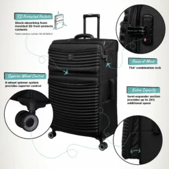 IT Luggage Precursor - Large (Black) -Suitcase Shop Precursor Large Black Infographic