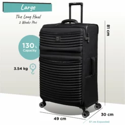 IT Luggage Precursor - Large (Black) -Suitcase Shop Precursor Large black dims weights
