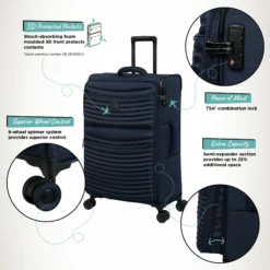 IT Luggage Precursor - Medium Plus (Dress Blues) 17 IT Luggage Precursor - Medium Plus (Dress Blues) -Suitcase Shop Precursor Med Blue Infographic