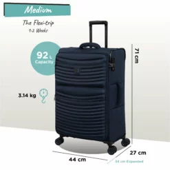 IT Luggage Precursor - Medium Plus (Dress Blues) 26 IT Luggage Precursor - Medium Plus (Dress Blues) -Suitcase Shop Precursor Med blue dims weights