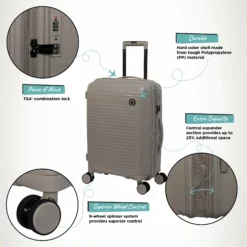 IT Luggage Spontaneous - Cabin (Feather Grey) 15 IT Luggage Spontaneous - Cabin (Feather Grey) -Suitcase Shop Spontaneous Cabin Feather Infographic