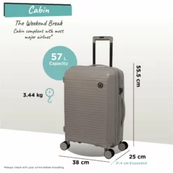 IT Luggage Spontaneous - Cabin (Feather Grey) 23 IT Luggage Spontaneous - Cabin (Feather Grey) -Suitcase Shop Spontaneous Cabin Feather dims weights