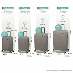IT Luggage Spontaneous - Large (Feather Grey) -Suitcase Shop Spontaneous Full set Feather dims weights