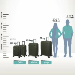 IT Luggage Spontaneous - Medium Plus (Olive Night) -Suitcase Shop Spontaneous Full set olive Relative Size ecedc72d 5086 4127 b448 e8c9cbed47bd