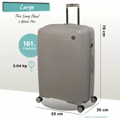 IT Luggage Spontaneous - Large (Feather Grey) -Suitcase Shop Spontaneous Large Feather dims weights
