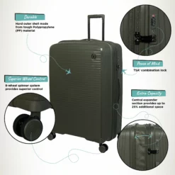 IT Luggage Spontaneous - Medium Plus (Olive Night) -Suitcase Shop Spontaneous Large Olive Infographic dc45d77c 2544 40cd b083 873421472490