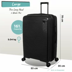 IT Luggage Spontaneous - Large (Black) -Suitcase Shop Spontaneous Large blk dims weights