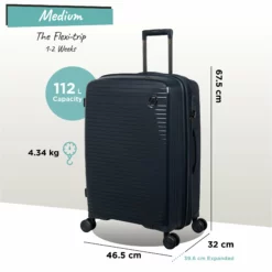 IT Luggage Spontaneous - Medium Plus (Blueberry) -Suitcase Shop Spontaneous Med blueberry dims weights