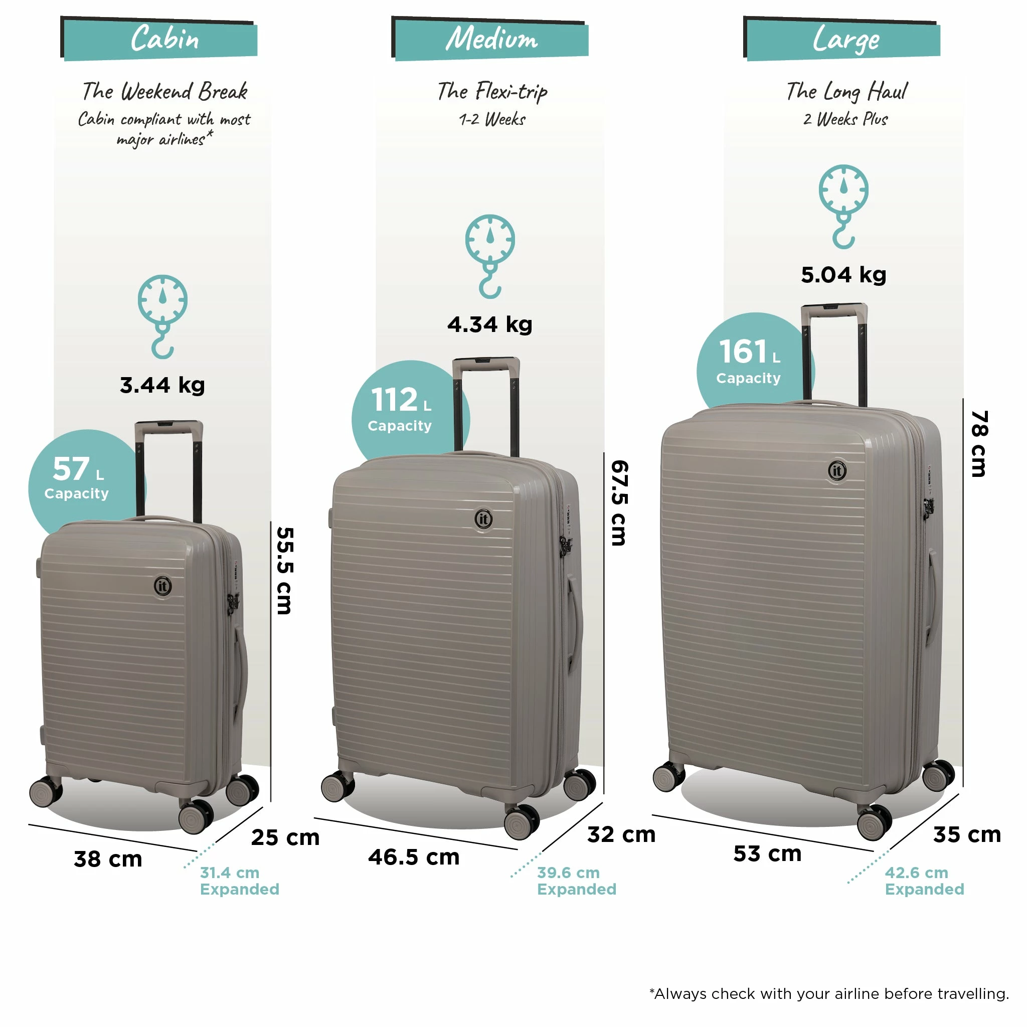 IT Luggage Spontaneous - Cabin (Feather Grey) 12 IT Luggage Spontaneous - Cabin (Feather Grey) - Image 12