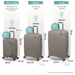 IT Luggage Spontaneous II - Cabin With Pocket (Feather Grey) -Suitcase Shop Spontaneous Set Pocket Feather dims weights 52b85a80 96fc 45ca 96f3 76f4827f8572