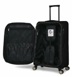 Ted Baker Albany Eco Soft Side 4-Wheel 69cm Medium Suitcase -Suitcase Shop TBW7002 001 Ted Baker Albany Eco Black Medium Case 3