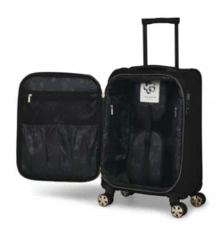 Ted Baker Albany Eco Soft Side 4-Wheel 55cm Cabin Case -Suitcase Shop TBW7003 001 Ted Baker Albany Eco Black Cabin Case 3