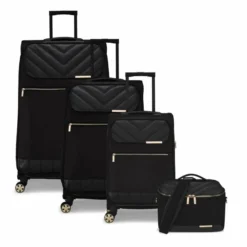Ted Baker Albany Eco Soft Side 4-Wheel 80cm Large Suitcase -Suitcase Shop TBW Ted Baker Albany Eco Black Luggage Grp2 f23ee379 c975 409c 8d5e 01739677ef33