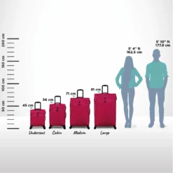 IT Luggage Trinary - 4pc Set (Viva Magenta) -Suitcase Shop Trinary Relative Size Viva Magenta