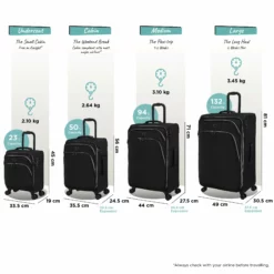 IT Luggage Trinary - Medium (Black) 20 IT Luggage Trinary - Medium (Black) -Suitcase Shop Trinary set black dims weights f360827f ed21 4654 ae7a 771868222c8f